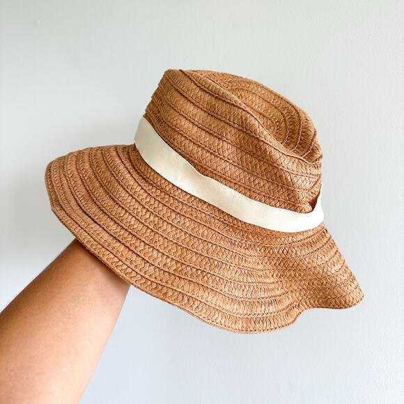 Madewell Packable Braided Straw Hat in Warm Nutmeg - Picture 1 of 4